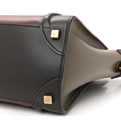 Celine Smooth Calfskin Nubuck Micro Tri-Color Luggage Burgundy 9 of 9