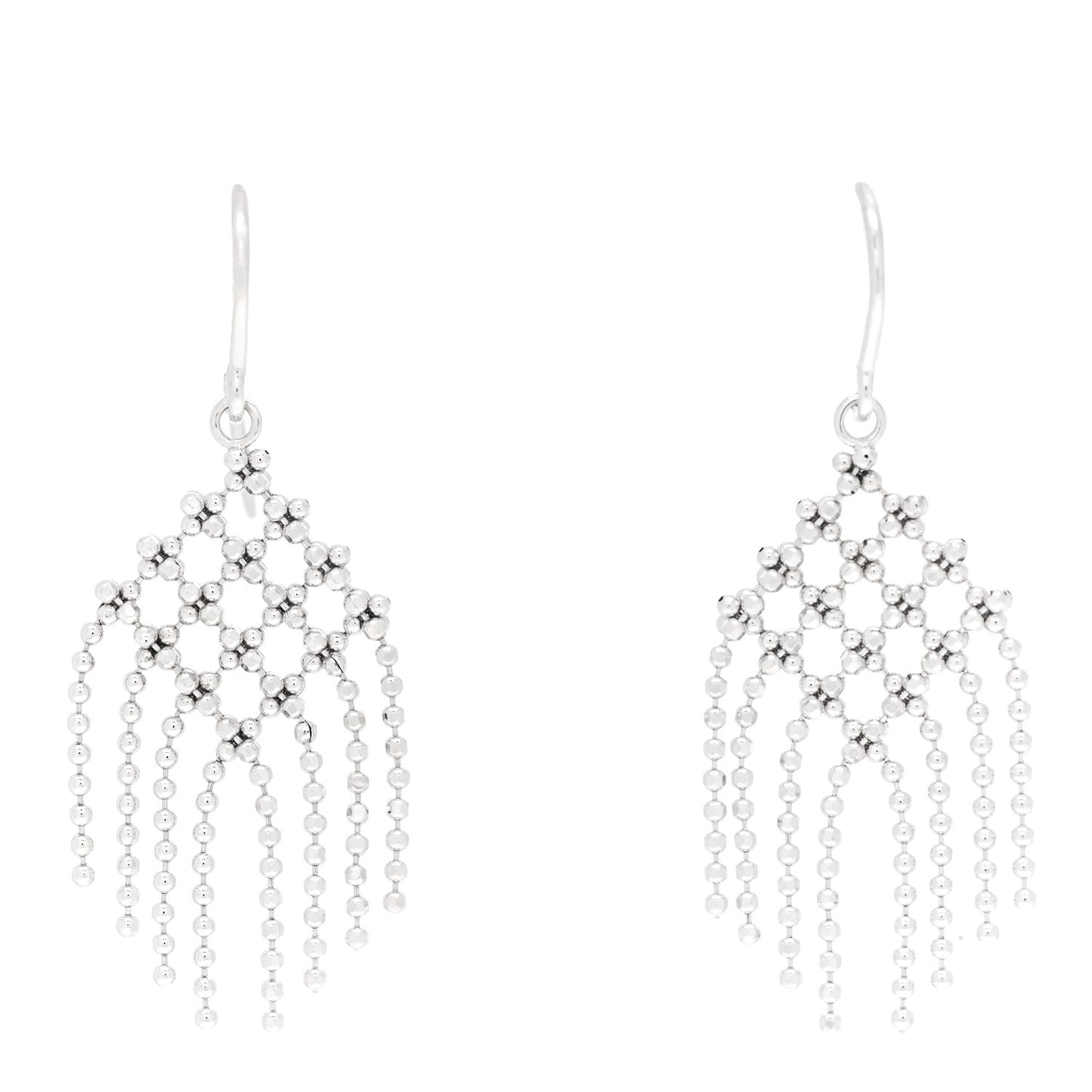 18K White Gold Fringe Earrings