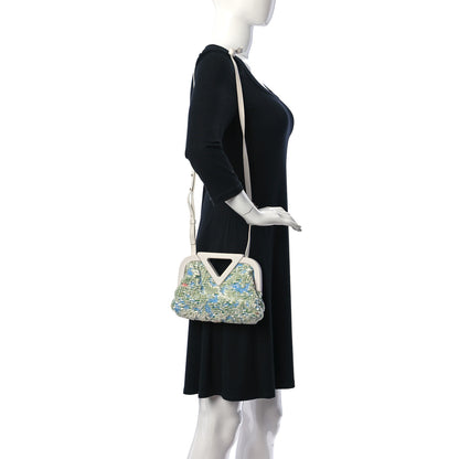 Bottega Veneta Textured Fabric Medium The Point Triangle Bag White Multicolor 2 of 9