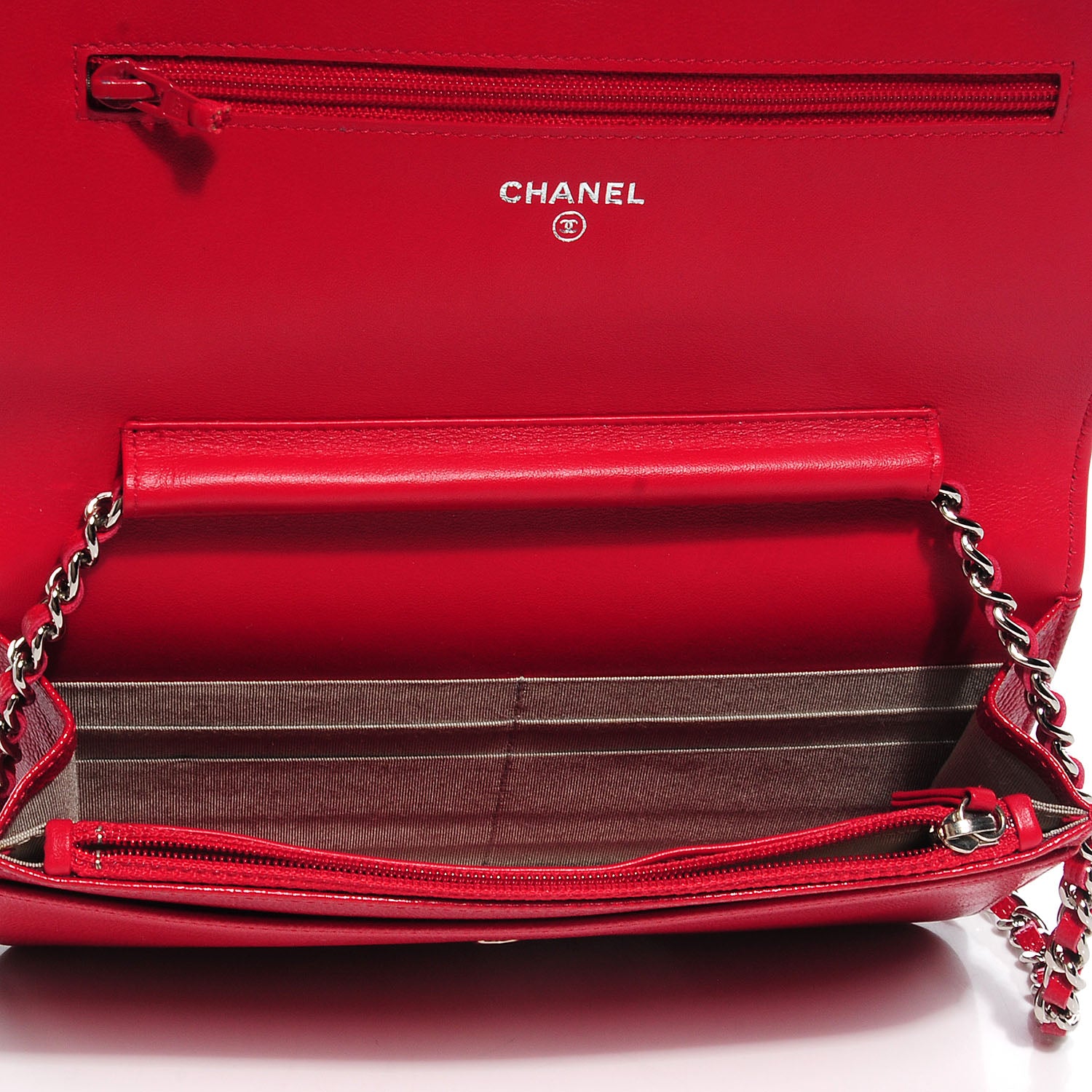 Chanel Caviar Sevruga Wallet on Chain WOC Red 7 of 7