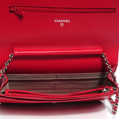 Chanel Caviar Sevruga Wallet on Chain WOC Red 7 of 7
