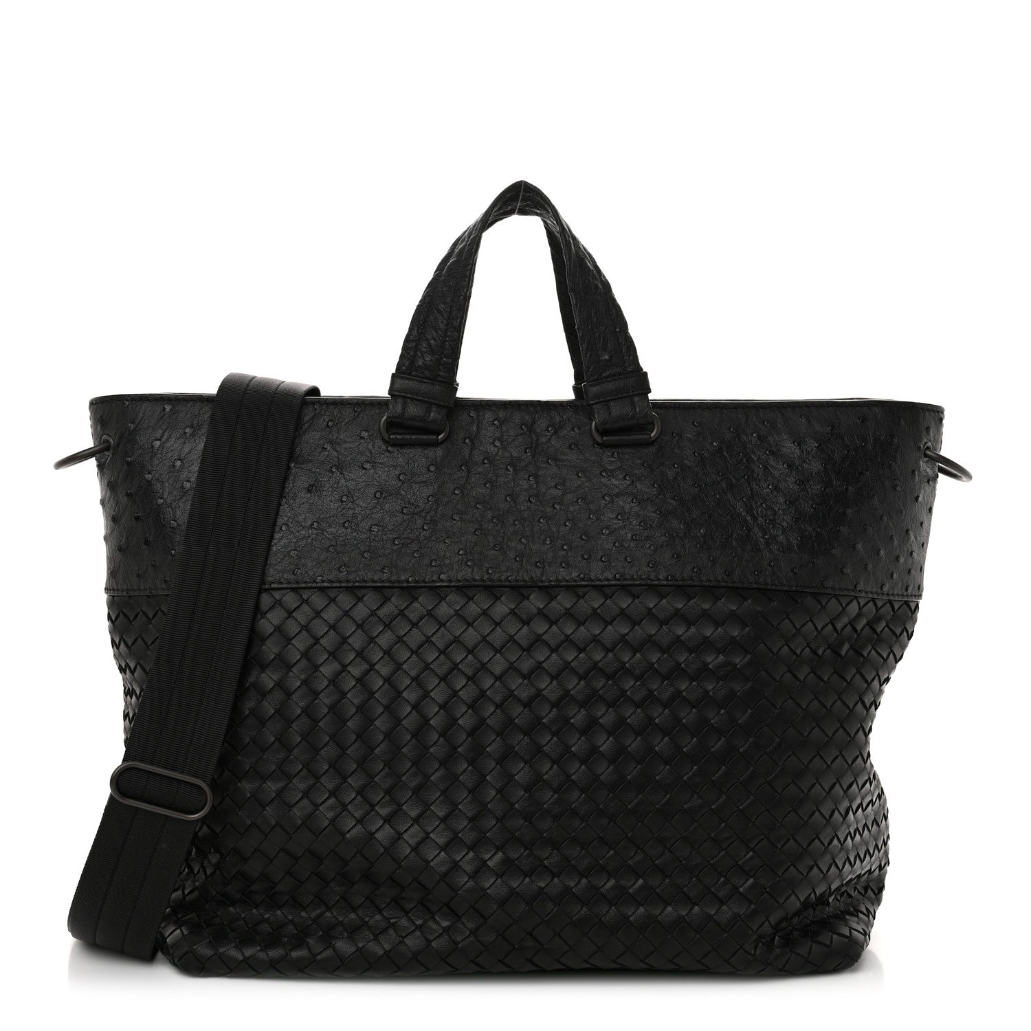 Bottega Veneta Ostrich Nappa Intrecciato Tote Black 1 of 10