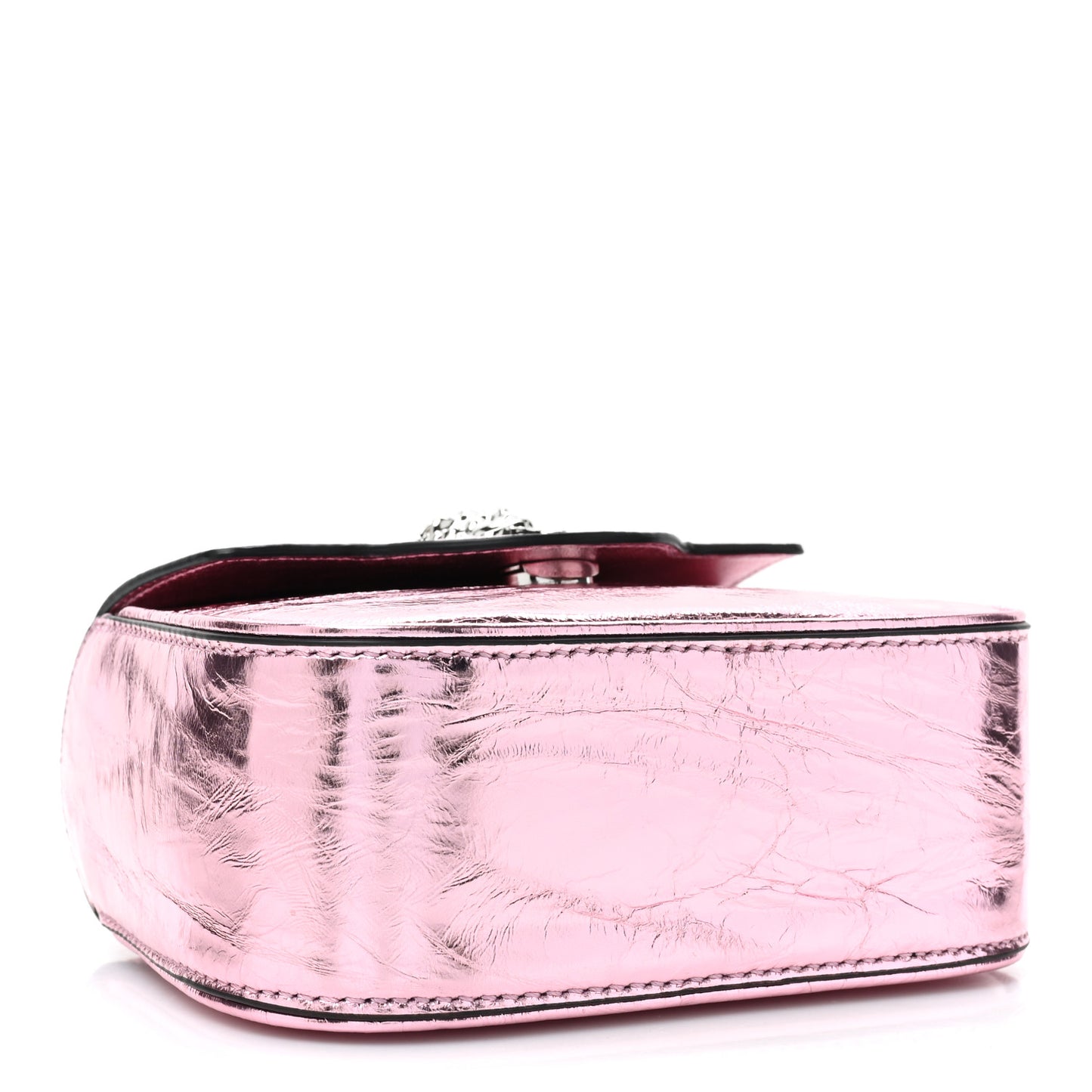 Metallic Crackled Lambskin Mini La Medusa Bag Pink