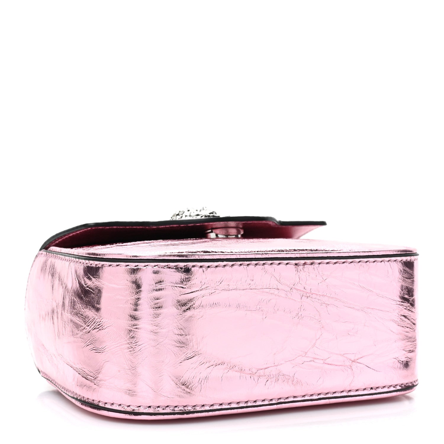 Versace Metallic Crackled Lambskin Mini La Medusa Bag Pink 4 of 8