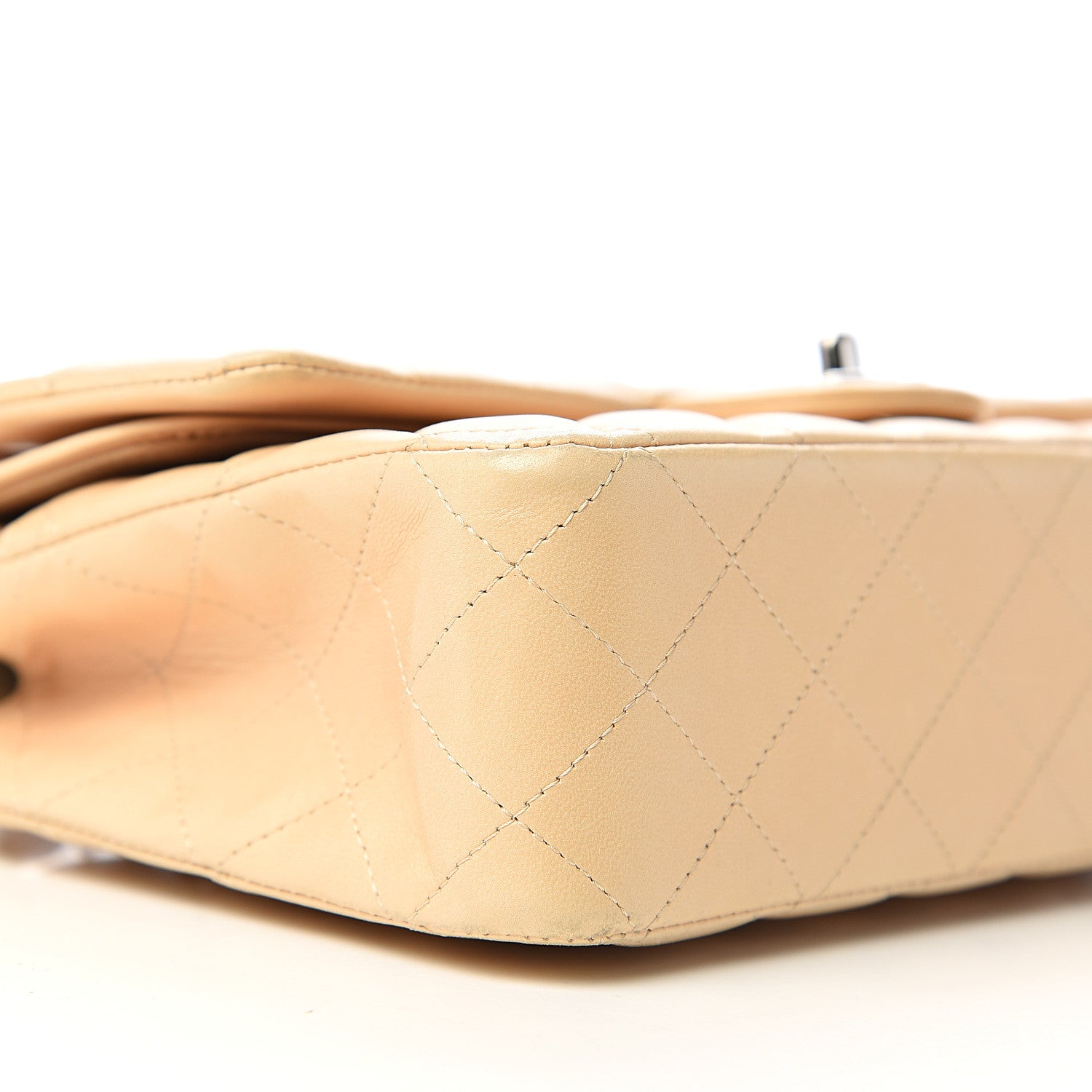 Chanel Lambskin Quilted Medium Double Flap Beige Clair 12 of 14