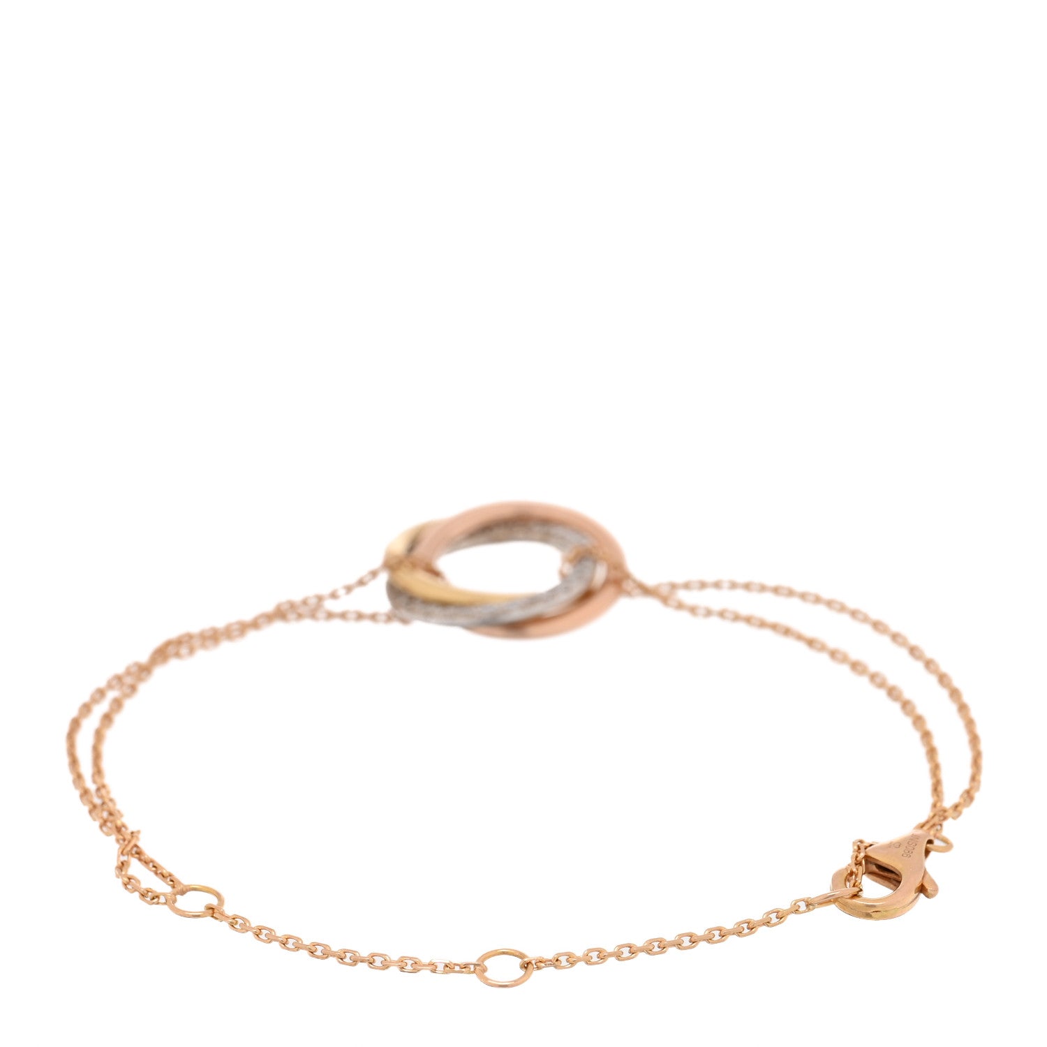 Cartier 18K Pink Yellow White Gold Diamond Trinity Bracelet 2 of 4