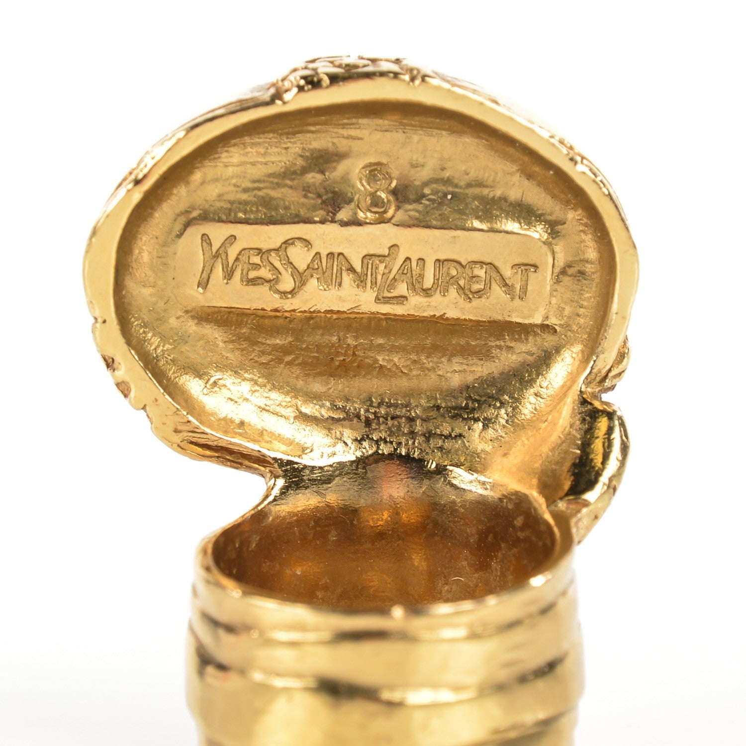 Saint Laurent Glass Cabochon Arty Ovale Ring 8 Plum 4 of 5