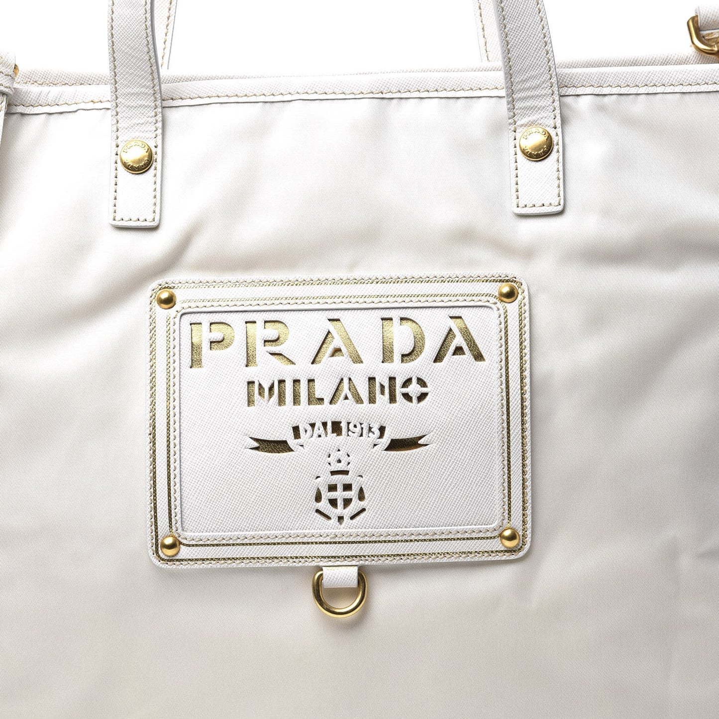 Tessuto Nylon Oro Tote White