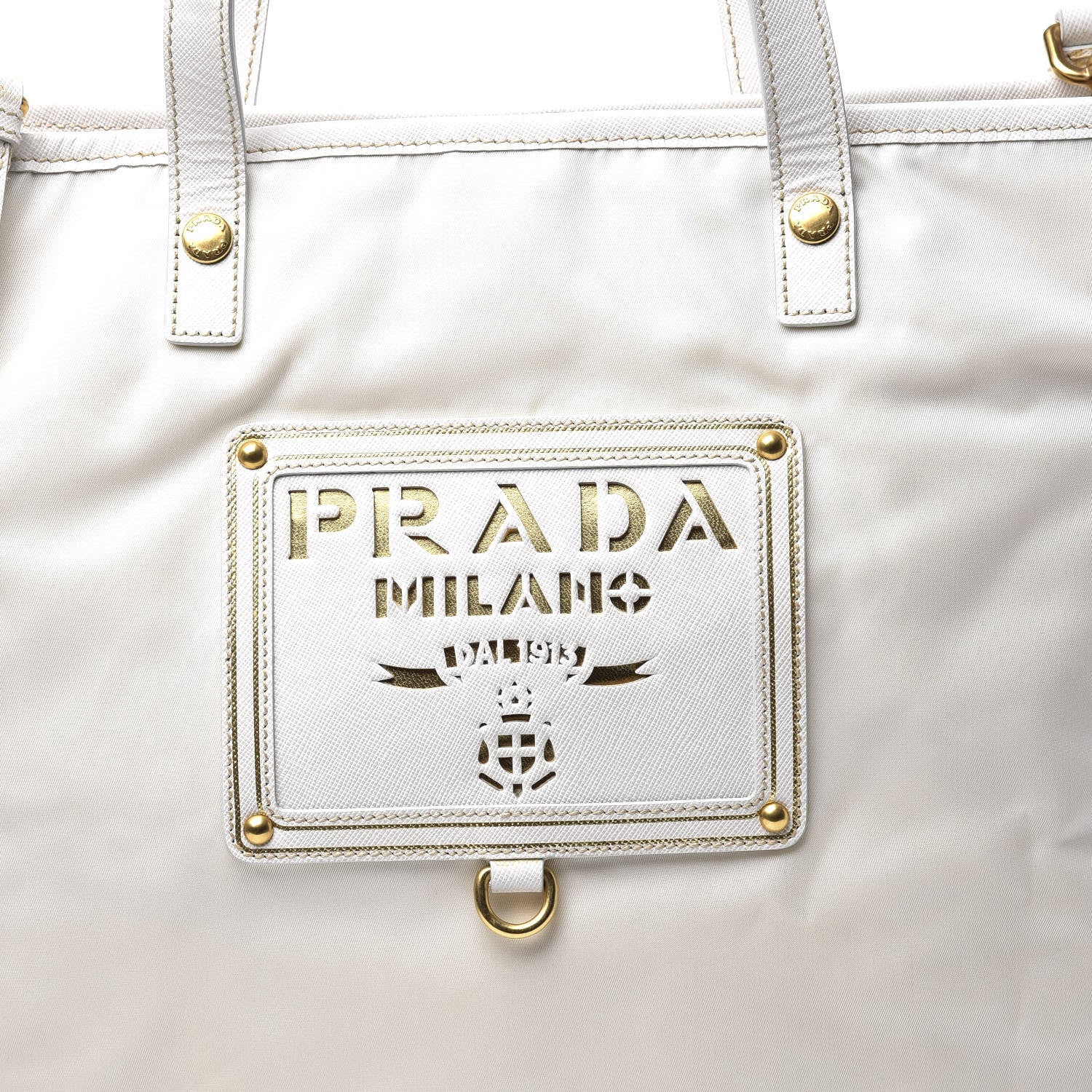 Prada Tessuto Nylon Oro Tote White 11 of 11