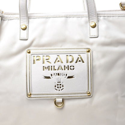 Prada Tessuto Nylon Oro Tote White 11 of 11