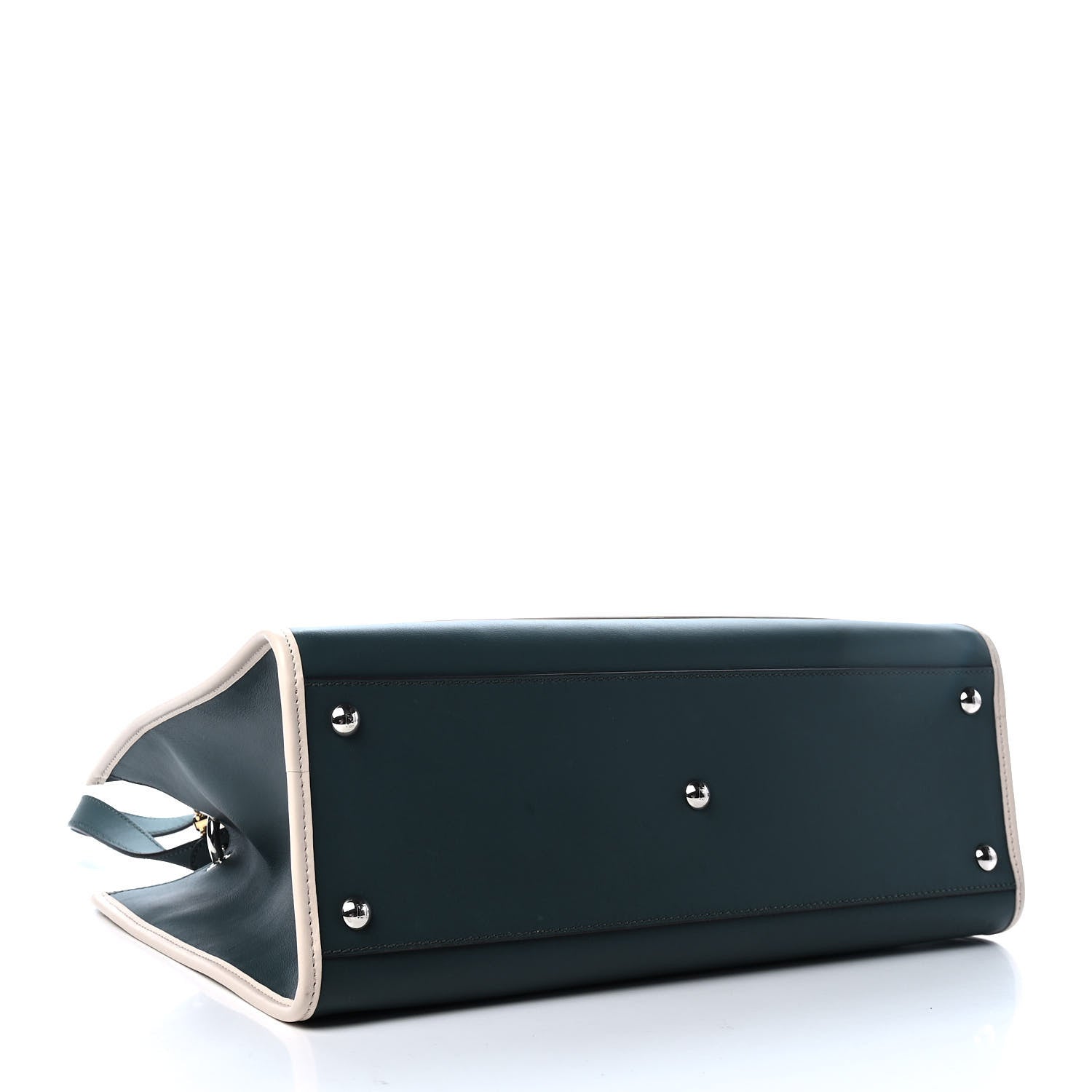 Fendi Vitello Century Opaco F is Fendi Bi-Color Regular Runaway Satchel Amazzonia Camelia 3 of 4
