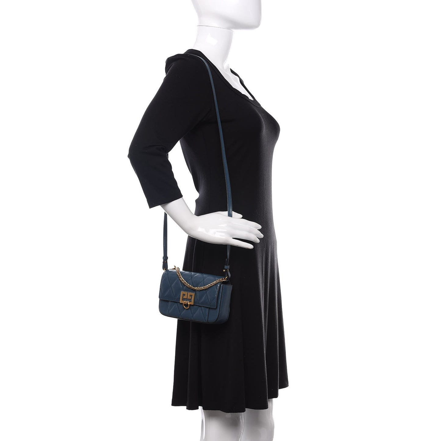 Goatskin Quilted GV3 Mini Pocket Convertible Bag Mineral Blue