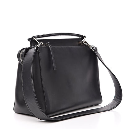 Fendi Vitello Baltico Dolce Shiny Nappa Lace Up DotCom Satchel Black Blue 3 of 17
