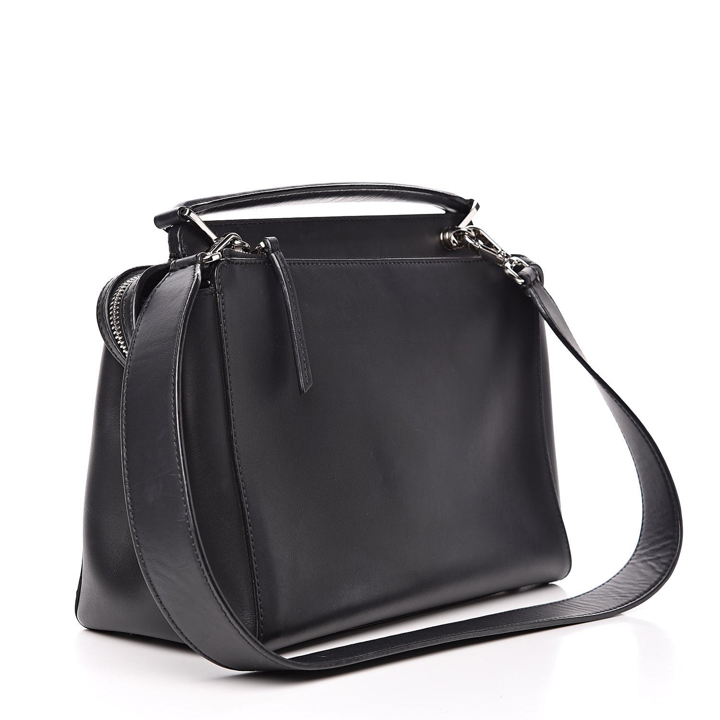 Vitello Baltico Dolce Shiny Nappa Lace Up DotCom Satchel Black Blue