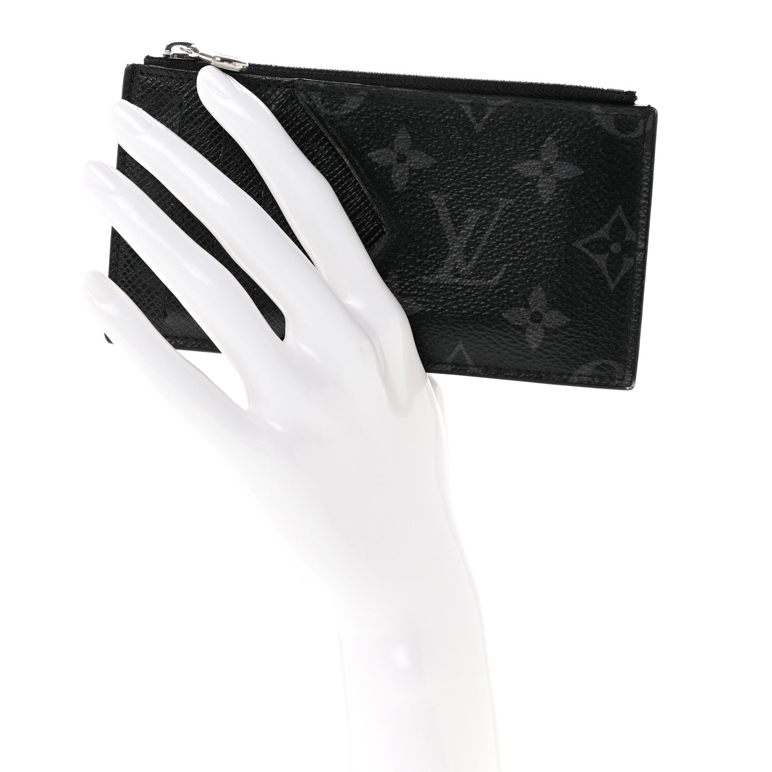 Louis Vuitton Monogram Eclipse Taiga Coin Card Holder 2 of 8
