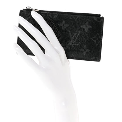 Louis Vuitton Monogram Eclipse Taiga Coin Card Holder 2 of 8