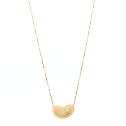 Tiffany 18K Yellow Gold 18mm Elsa Peretti Bean Pendant Necklace 2 of 8