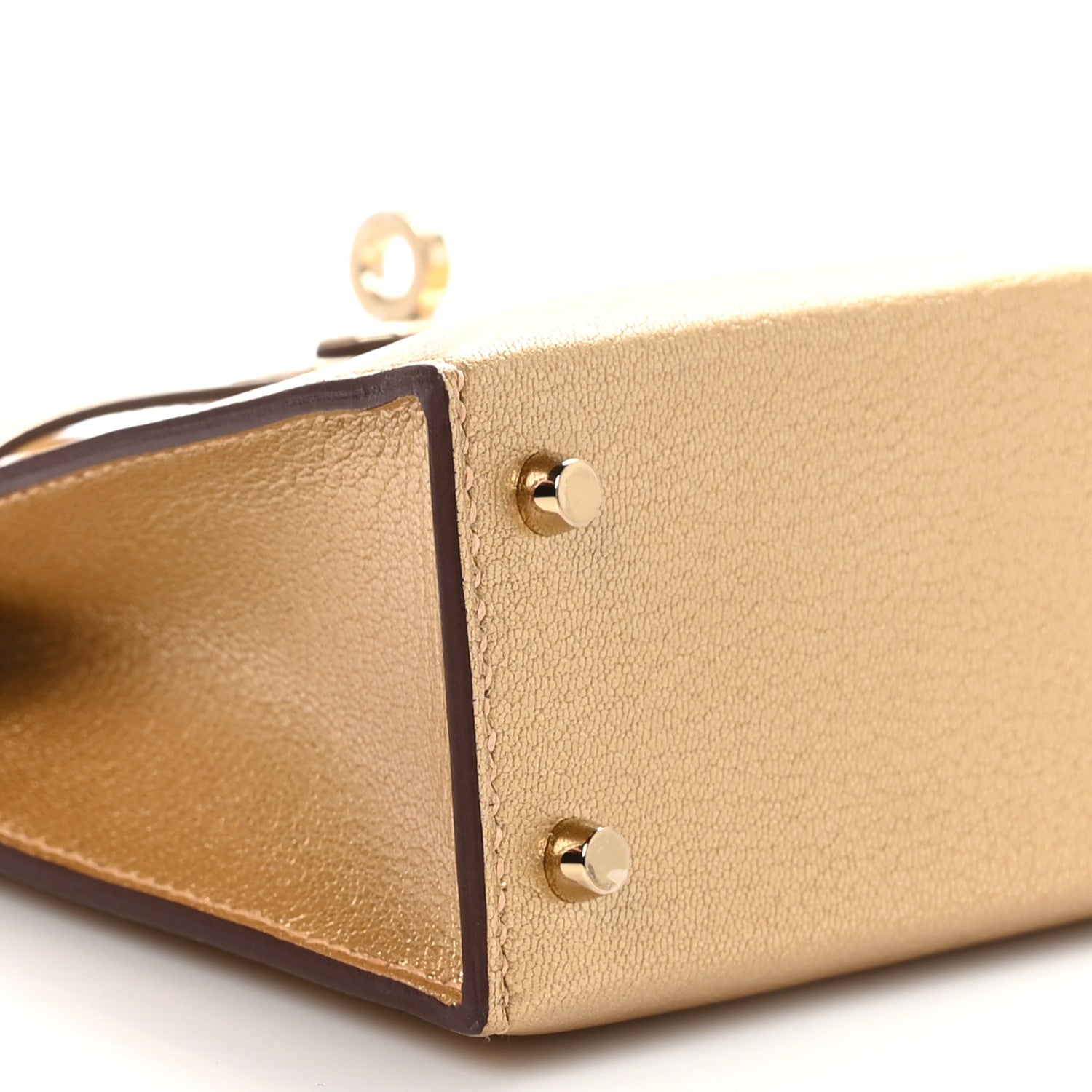 Hermes Metallic Chevre Chamkilight Mini Kelly Sellier 20 Dore 9 of 11