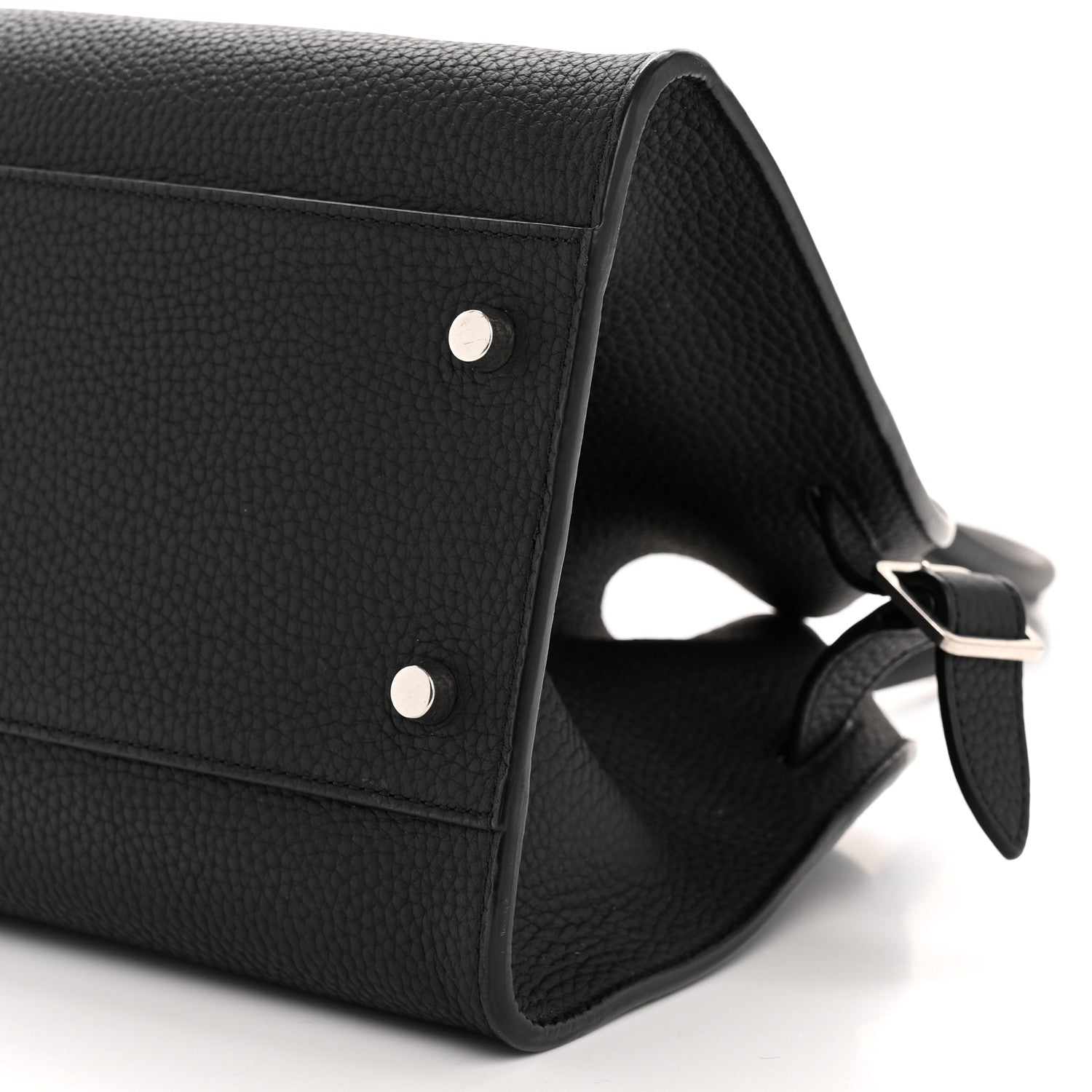 The Row Matte Grained Calfskin Margaux Shoulder 12 Black 9 of 10