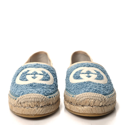 Gucci Terry Cloth Interlocking G Espadrilles 38 Sweet Blue Dusty White Beige 2 of 8