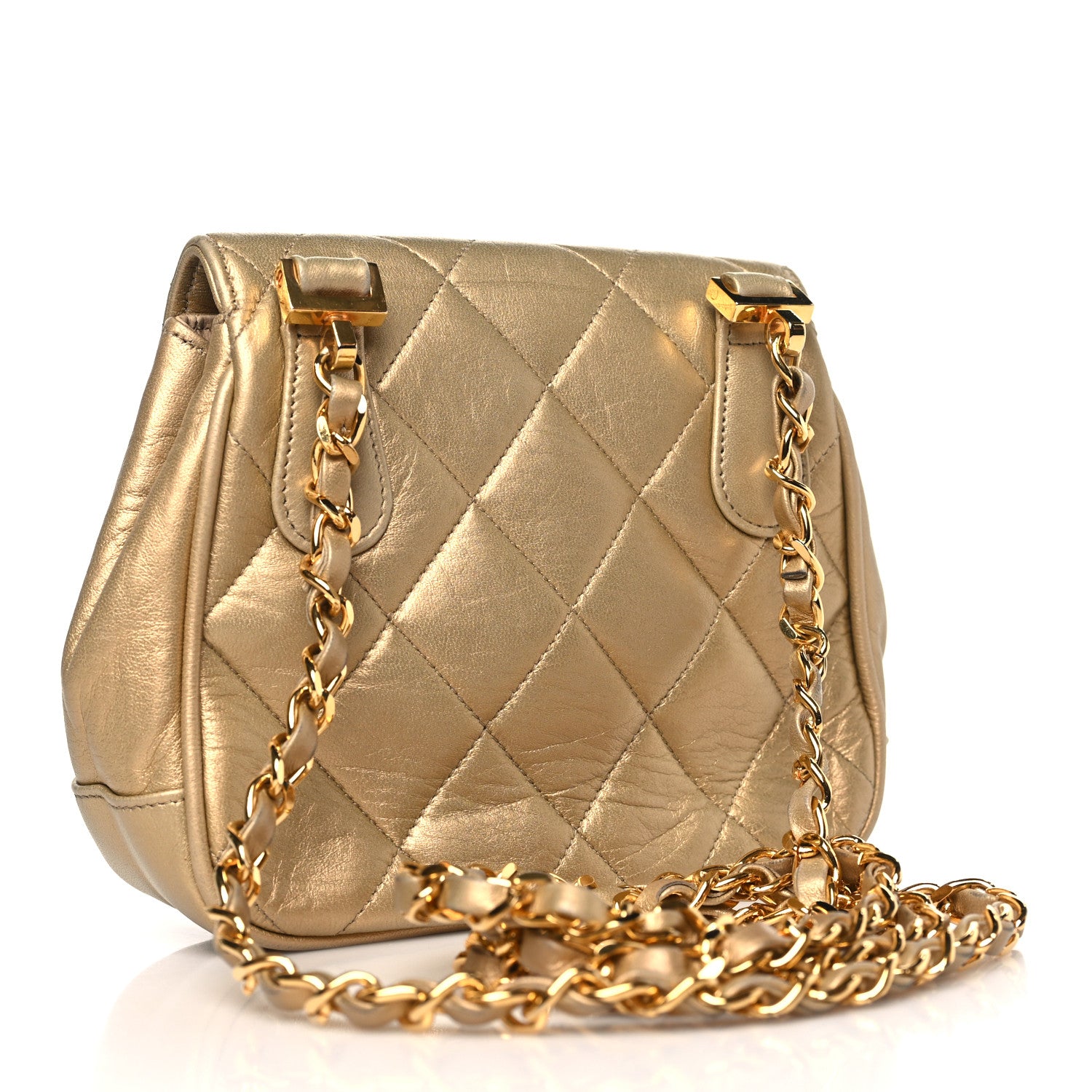 Chanel Metallic Lambskin Quilted Mini Flap Gold 3 of 9