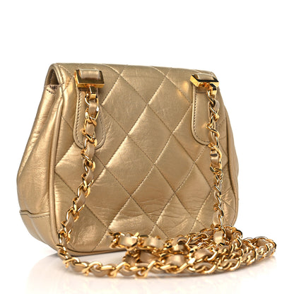 Chanel Metallic Lambskin Quilted Mini Flap Gold 3 of 9