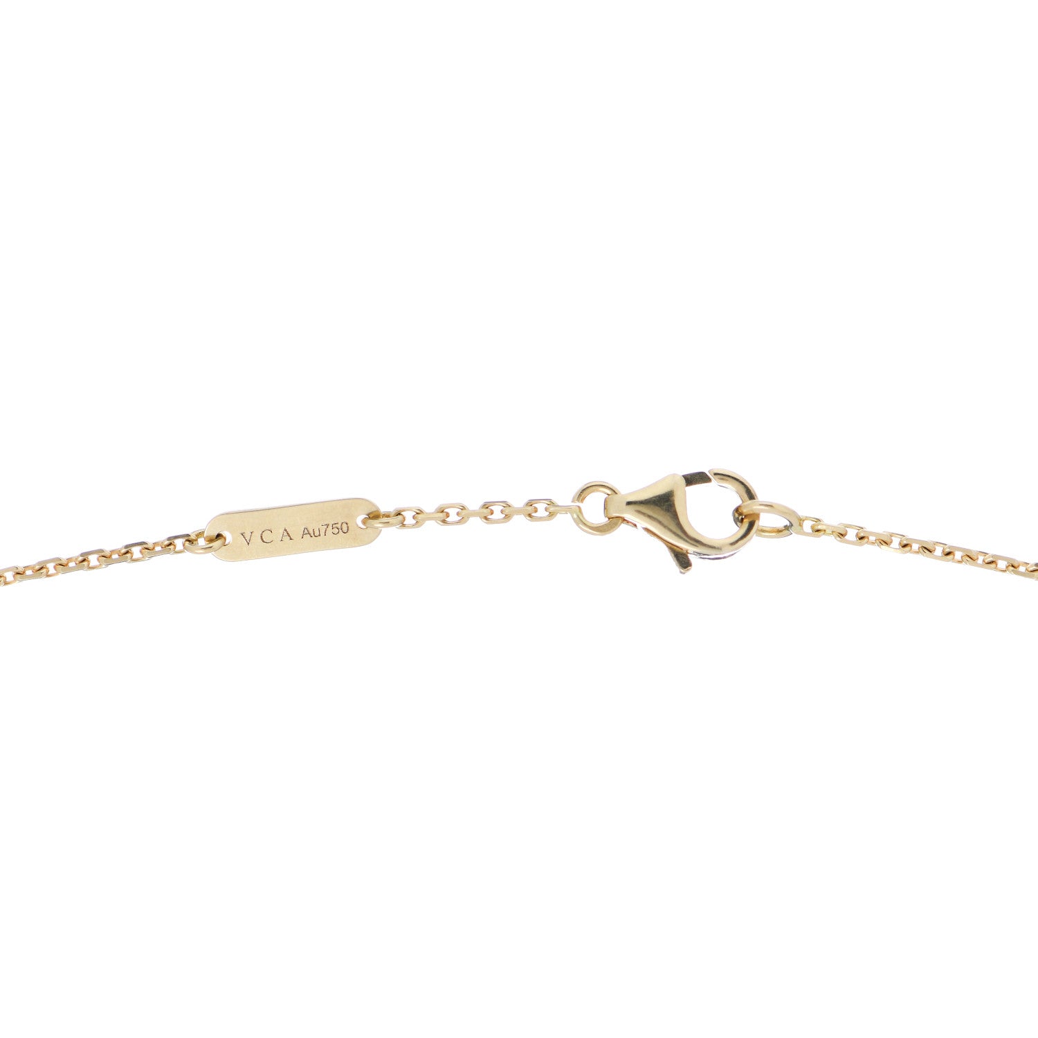 Van Cleef & Arpels 18K Yellow Gold Mother of Pearl Lucky Alhambra Butterfly Pendant Necklace 4 of 5