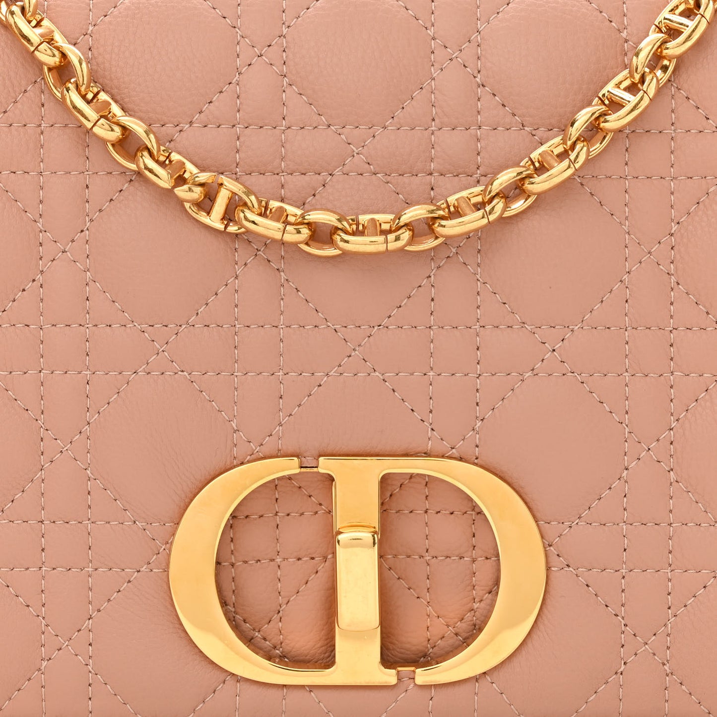 Grained Calfskin Cannage Large Caro Bag Rose De Vents