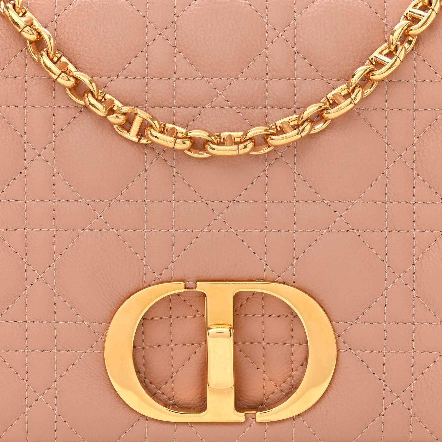 Christian Dior Grained Calfskin Cannage Large Caro Bag Rose De Vents 8 of 10
