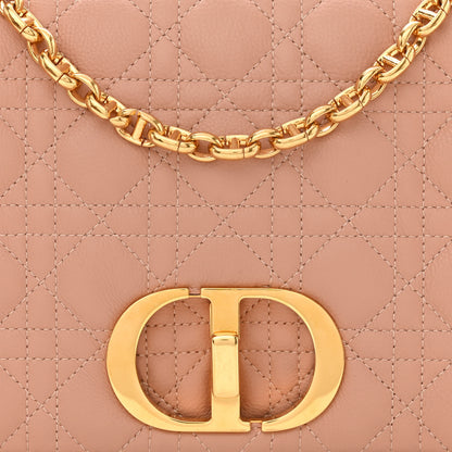 Christian Dior Grained Calfskin Cannage Large Caro Bag Rose De Vents 8 of 10