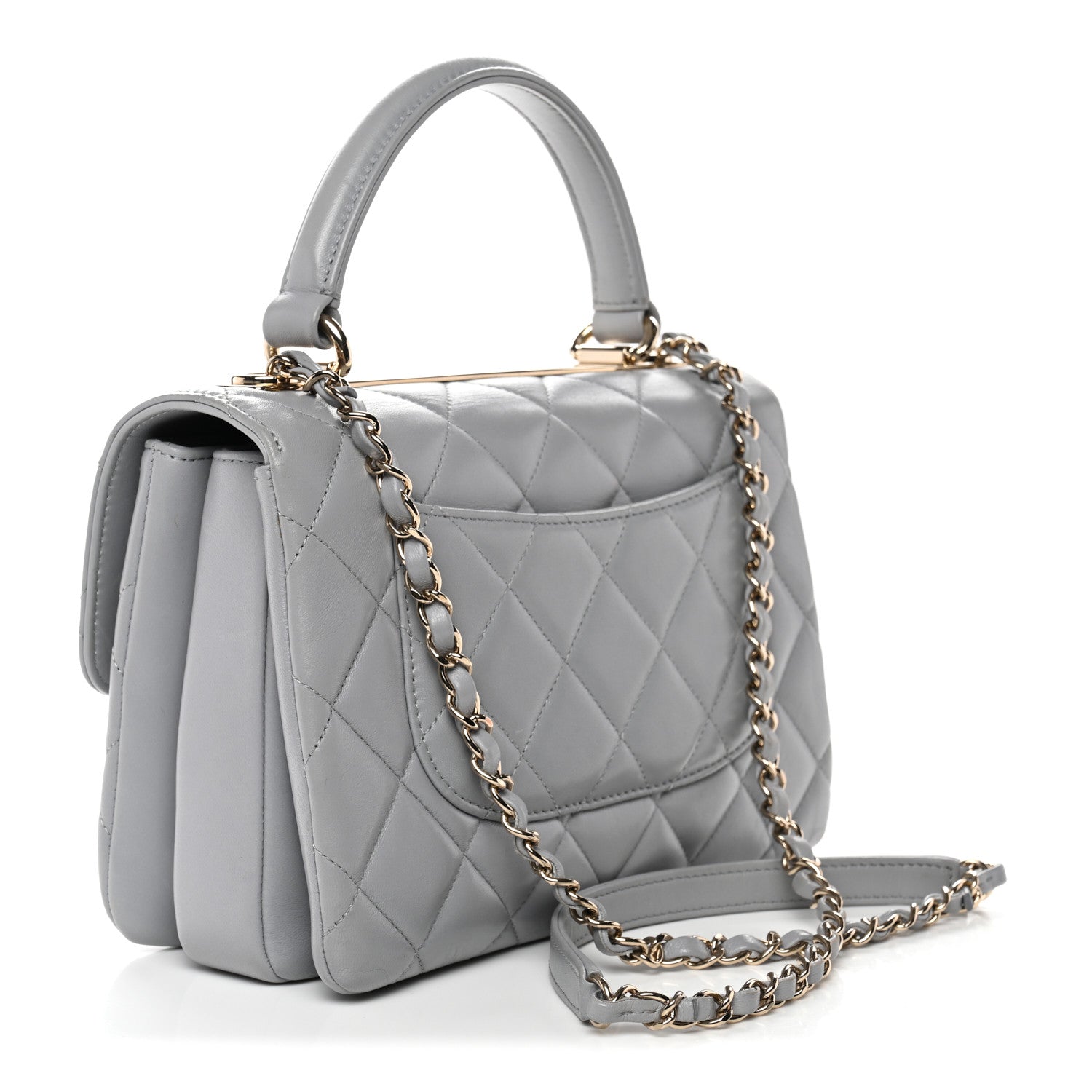 Chanel Lambskin Quilted Small Trendy CC Flap Dual Handle Bag Grey 3 of 13
