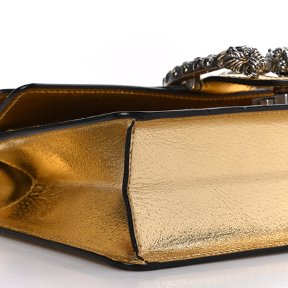 Gucci Metallic Textured Calfskin Crystal Small Dionysus Shoulder Bag Gold 8 of 9