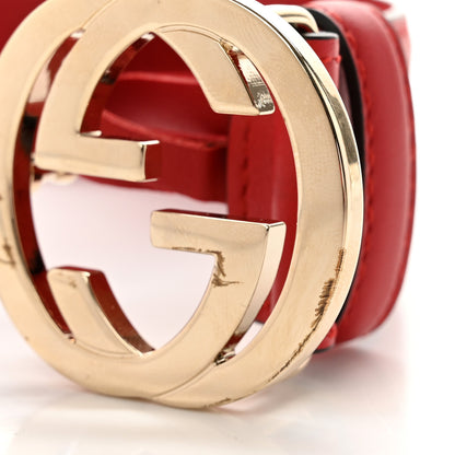 Gucci Moon Calfskin Interlocking G 37mm Belt 70 28 Vibrant Red 6 of 6