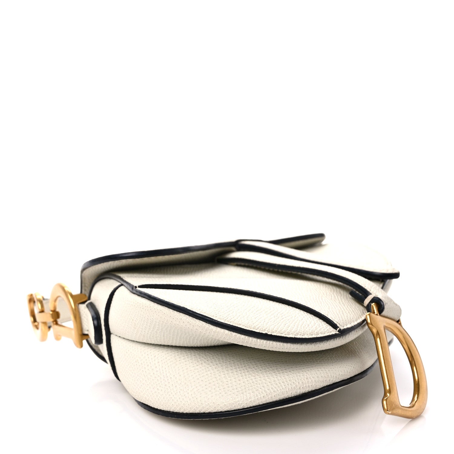 Christian Dior Grained Calfskin Mini Saddle Bag White 4 of 10