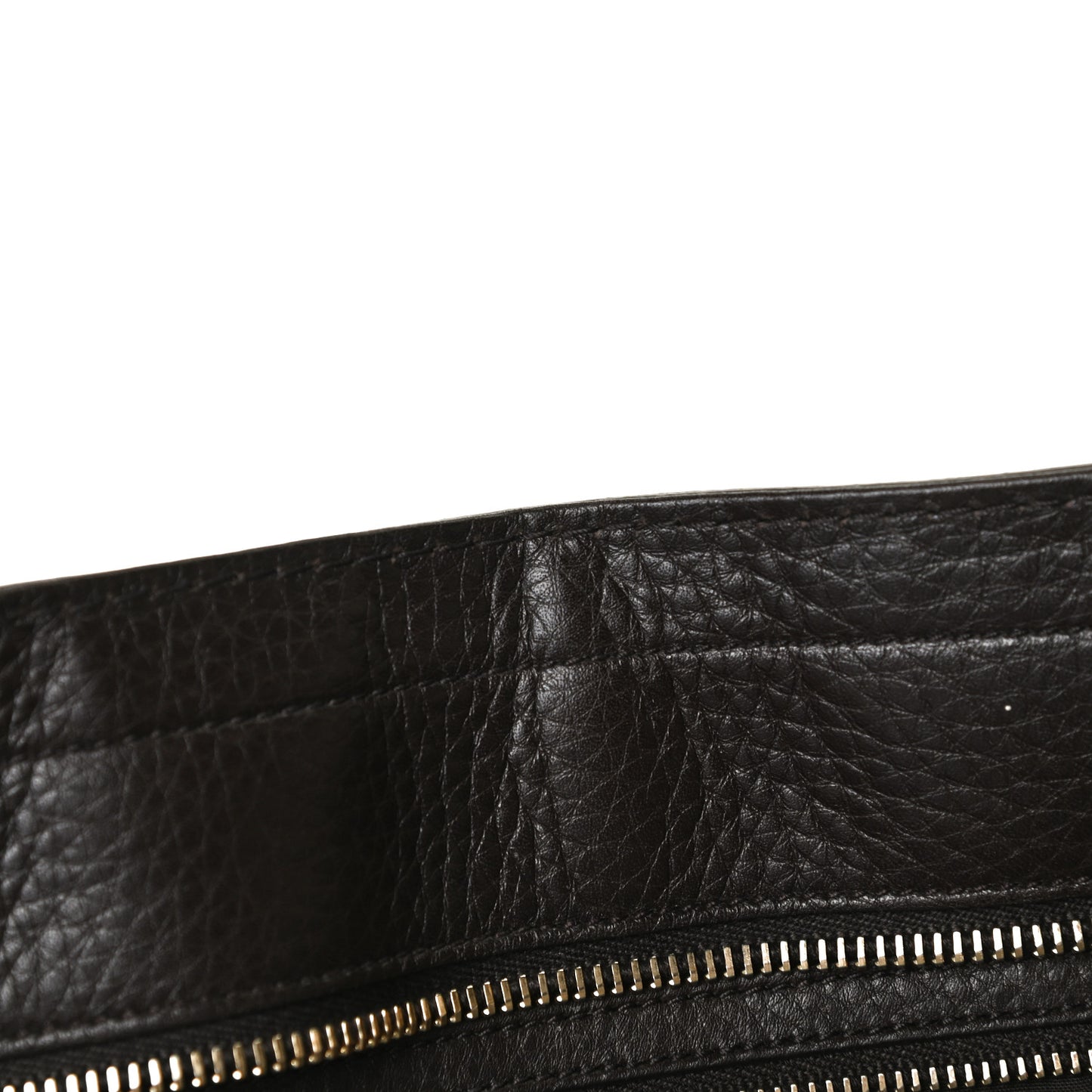 Calfskin Large Web Heritage Tote Dark Brown