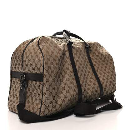 Gucci Monogram Dollar Calfskin Large Boston Duffle Bag Beige Ebony Testa di Moro Marrone Scuro 2 of 12
