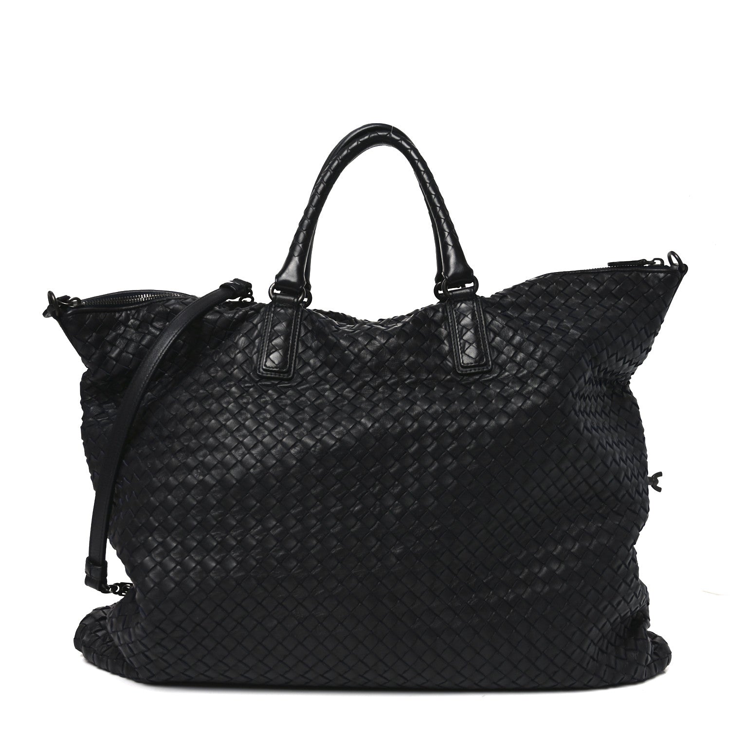 Bottega Veneta Nappa Intrecciato Maxi Convertible Tote Black