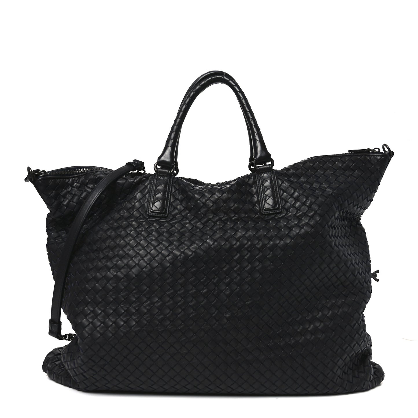 Nappa Intrecciato Maxi Convertible Tote Black