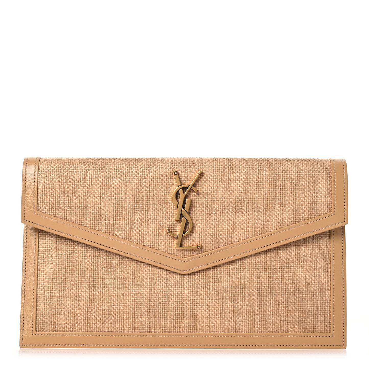 Micro Raffia Uptown Pouch Natural Hay Blush