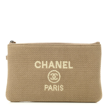 Chanel Mixed Fibers Small Deauville Pouch Beige 1 of 6