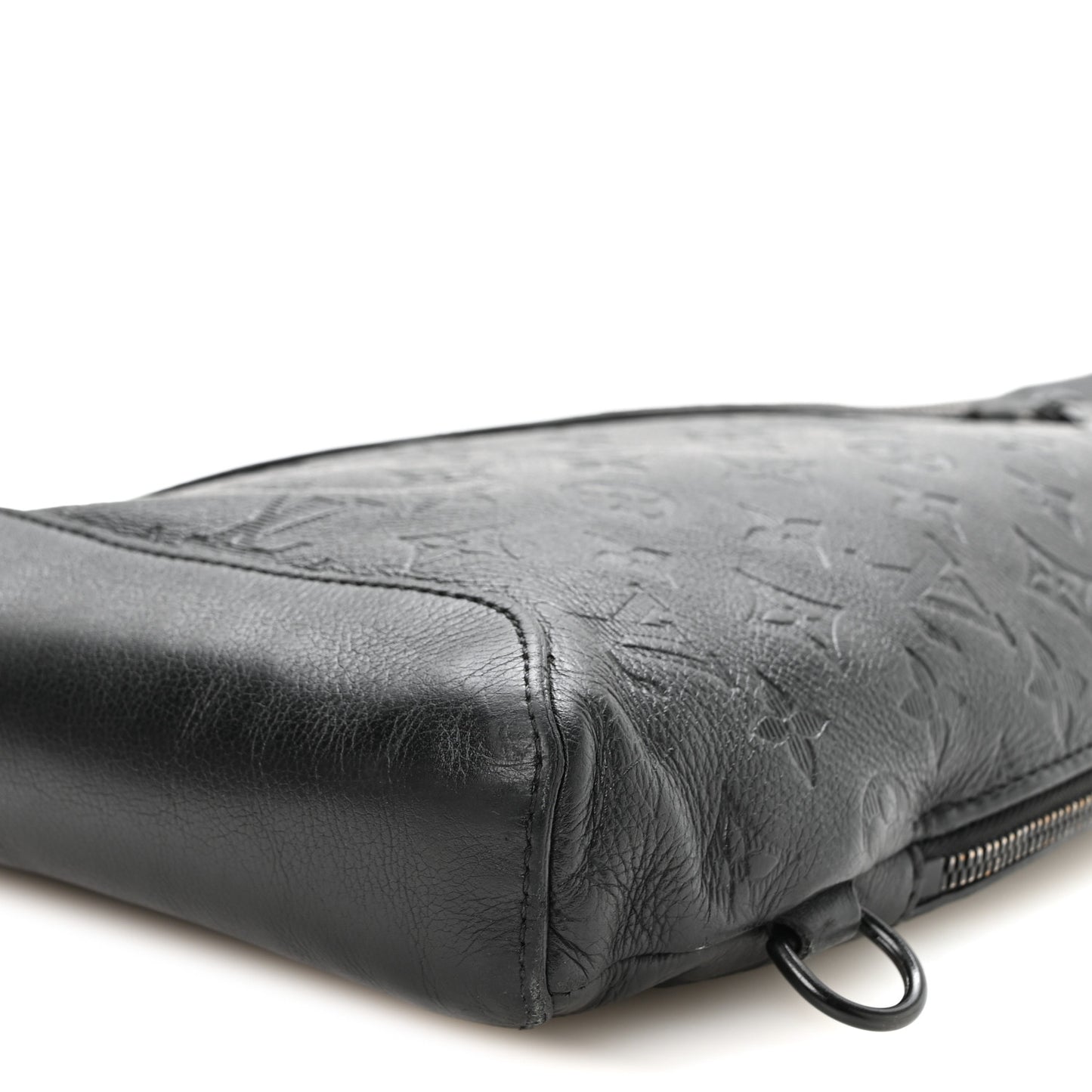 Calfskin Shadow Monogram Duo Slingbag Black
