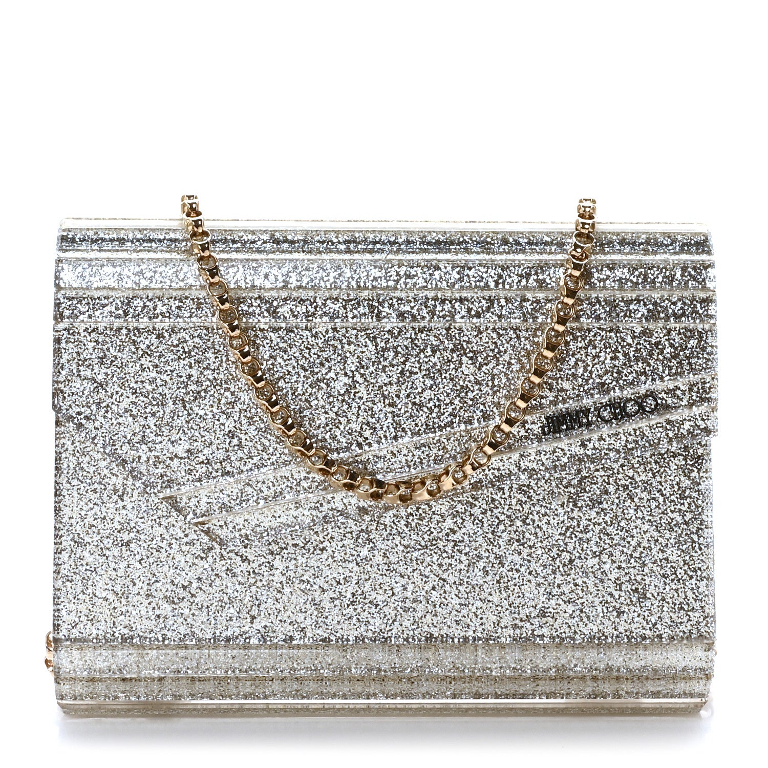 Jimmy Choo Acrylic Glitter Micro Candy Clutch Gold 1 of 10