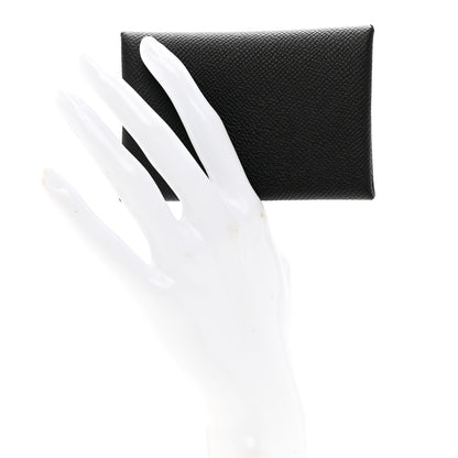 Hermes Epsom Calvi Duo Card Case Black 2 of 7