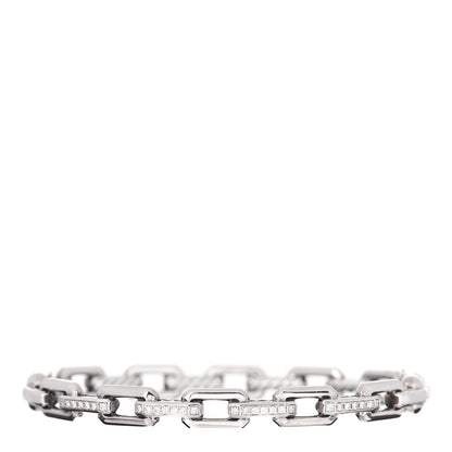 David Yurman Sterling Silver Diamond 7mm Stax Link Bangle Bracelet 1 of 4