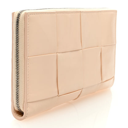 Bottega Veneta Nappa Maxi Intrecciato Zip Around Wallet Rose Mole 3 of 6