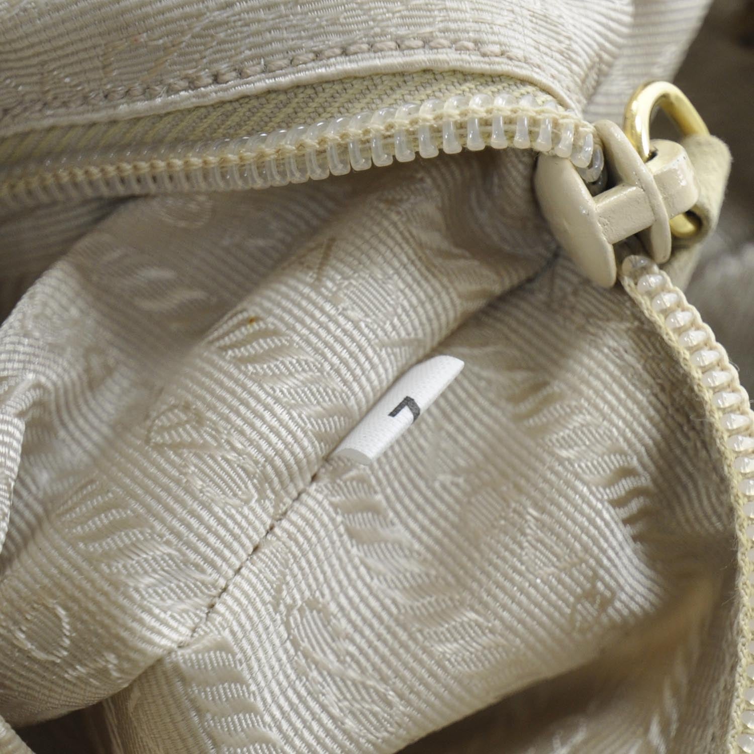 Prada Suede Scamosciato Shoulder Bag Beige 9 of 10
