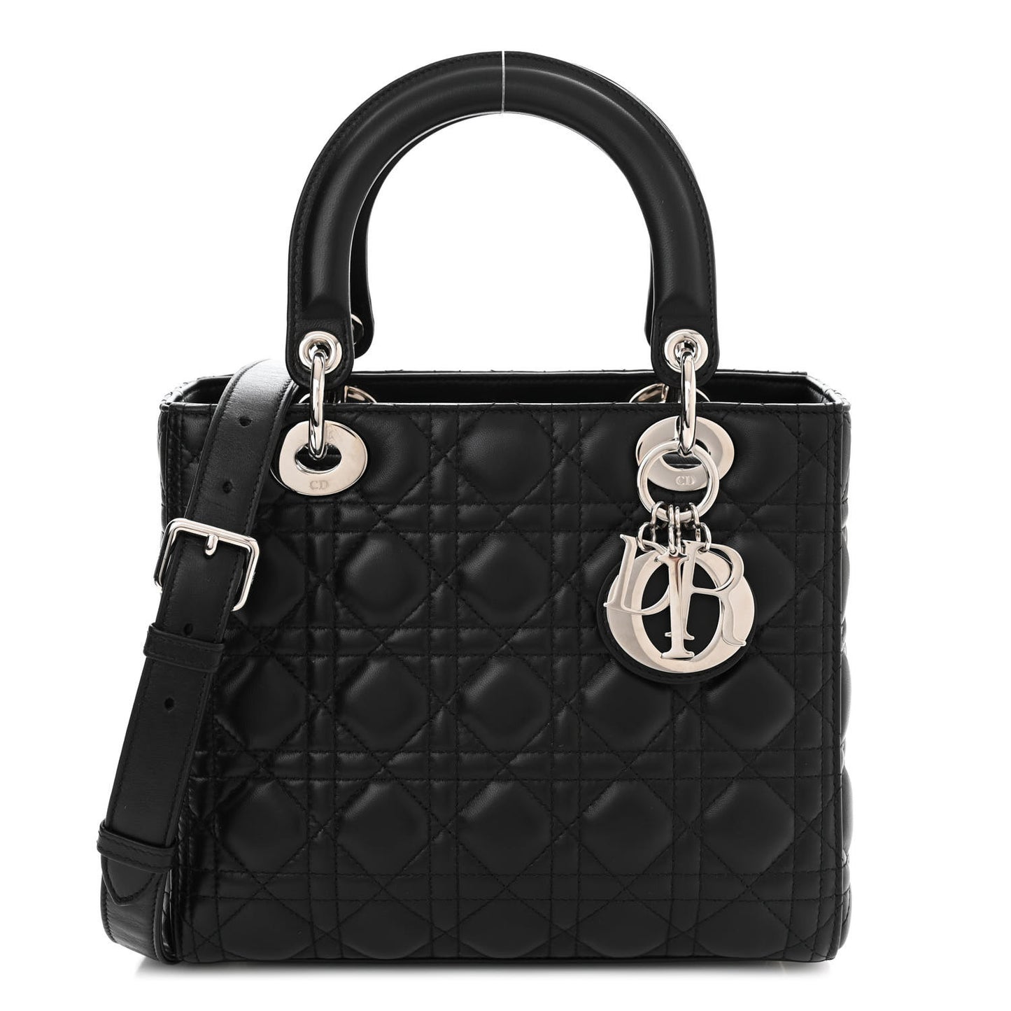 Lambskin Cannage Medium Lady Dior Black