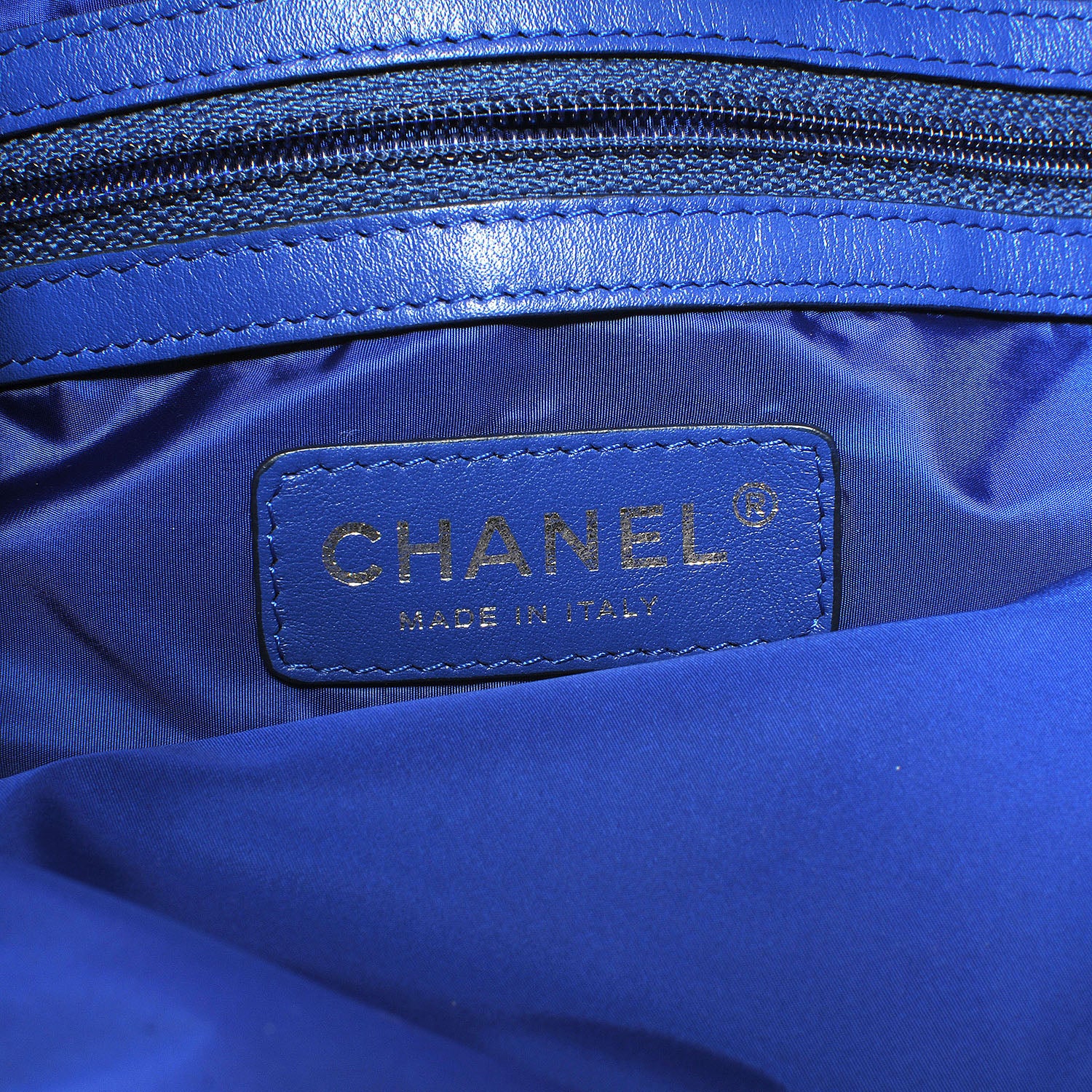 Chanel Nylon Vertical Quilted Jumbo Flap Cobalt Blue 7 of 9