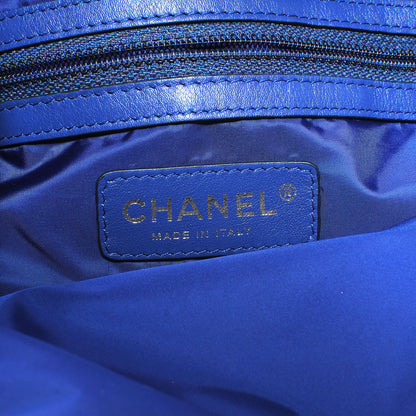 Chanel Nylon Vertical Quilted Jumbo Flap Cobalt Blue 7 of 9
