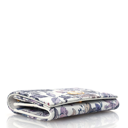 Christian Dior Calfskin Butterfly Printed Caro XS Wallet White Multicolor 4 of 10